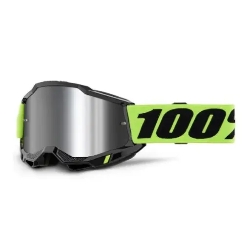 [50014-00040] GOGGLE 100% ACCURI 2 AMARILLO NEON LENTE SILVER ESPEJO