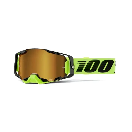 [50005-00032] GOGGLE 100% ARMEGA AMARILLO NEON LENTE DORADO ESPEJO