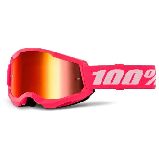 [50028-00017] GOGGLE 100% STRATA 2 ROSA LENTE ROJO ESPEJO